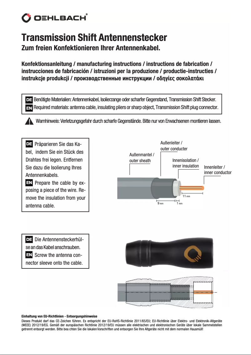 Page 1 de la notice Manuel utilisateur Oehlbach 4410