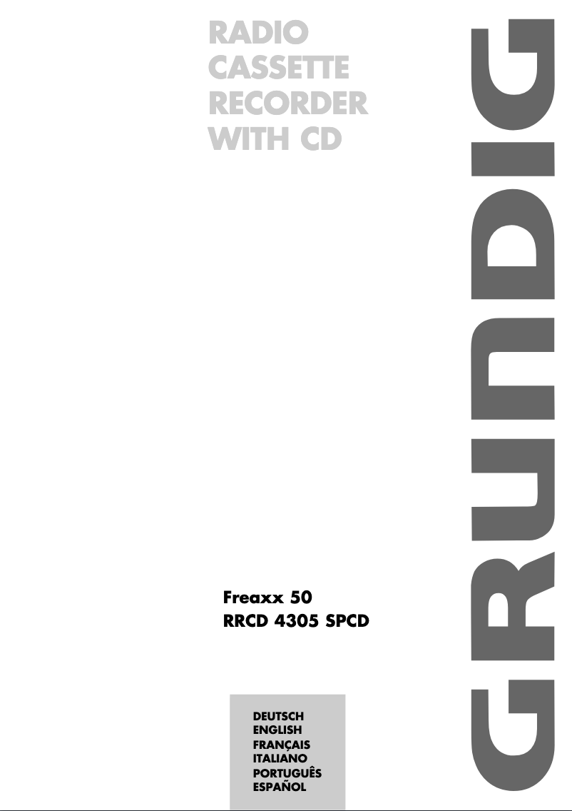 Page 1 de la notice Manuel utilisateur Grundig Freaxx 50 RRCD 4305 SPCD