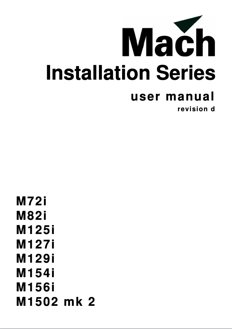 Page 1 de la notice Manuel utilisateur Martin M129i