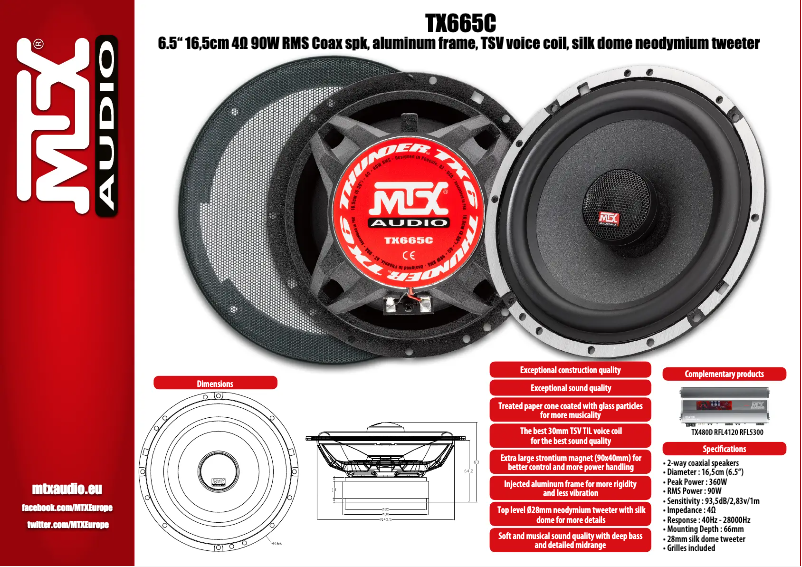 Page n°1 - Manuel utilisateur MTX Audio TX665C