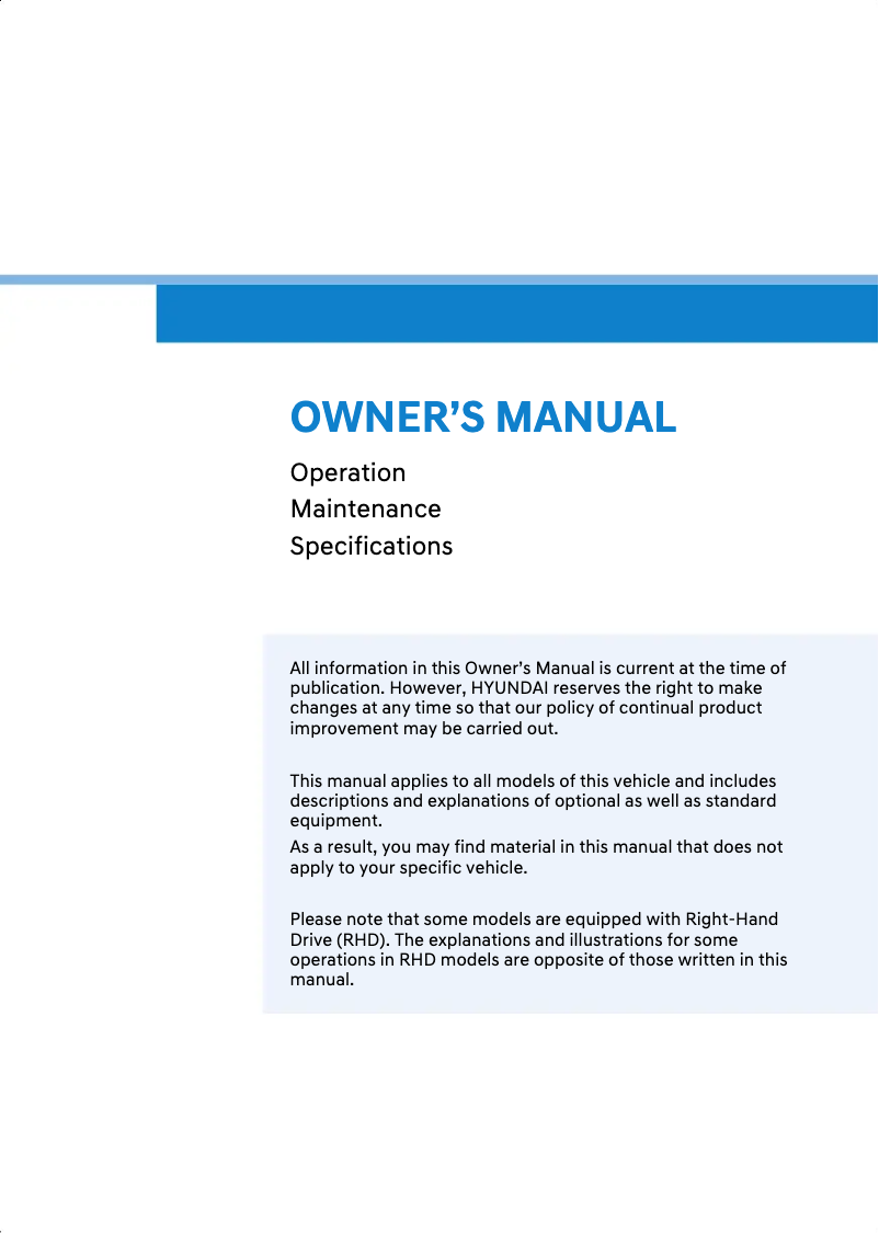 Page 1 de la notice Manuel utilisateur Hyundai Ioniq 5 (2025)