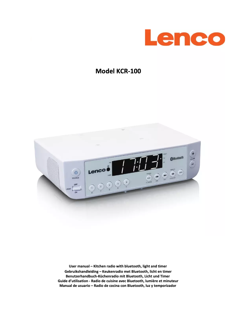 Image de la première page du manuel de l'appareil KCR-100