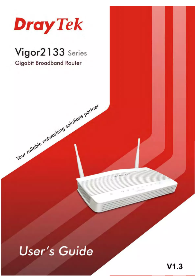 Page n°1 - Manuel utilisateur Draytek Vigor 2133FVac