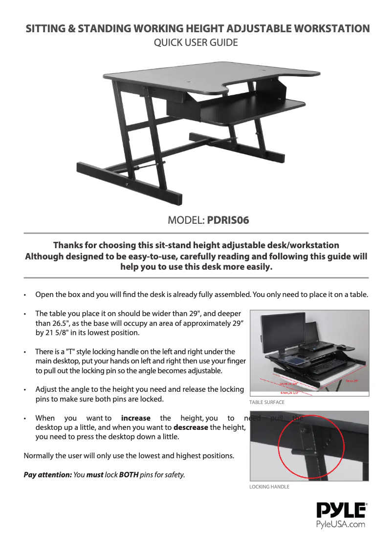 Image de la première page du manuel de l'appareil PDRIS06