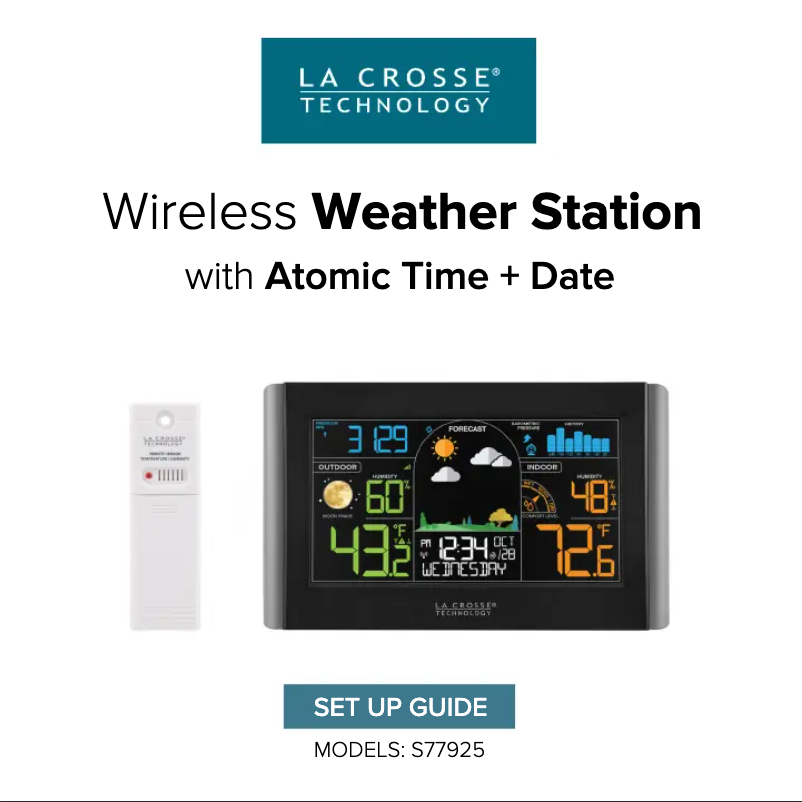 Page n°1 - Manuel utilisateur La Crosse Technology S77925