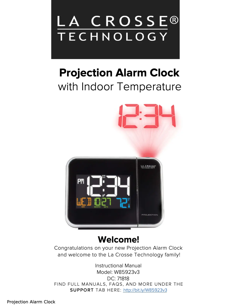 Page n°1 - Manuel utilisateur La Crosse Technology W85923V3