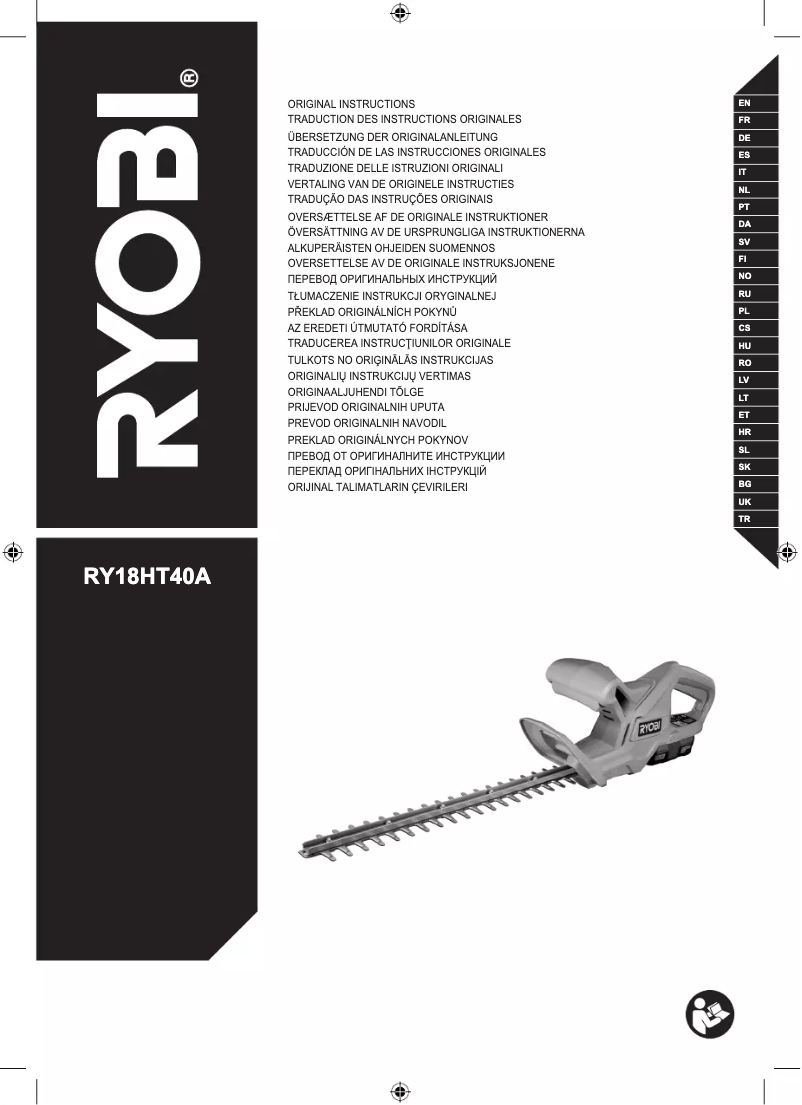Página 1 del manual Manual de usuario RYOBI One+ RY18HT40A