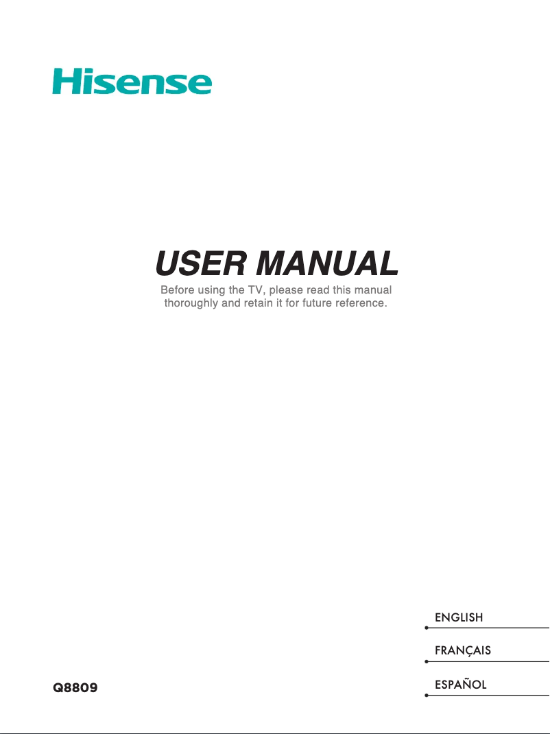 Page 1 de la notice Manuel utilisateur Hisense 55Q7809