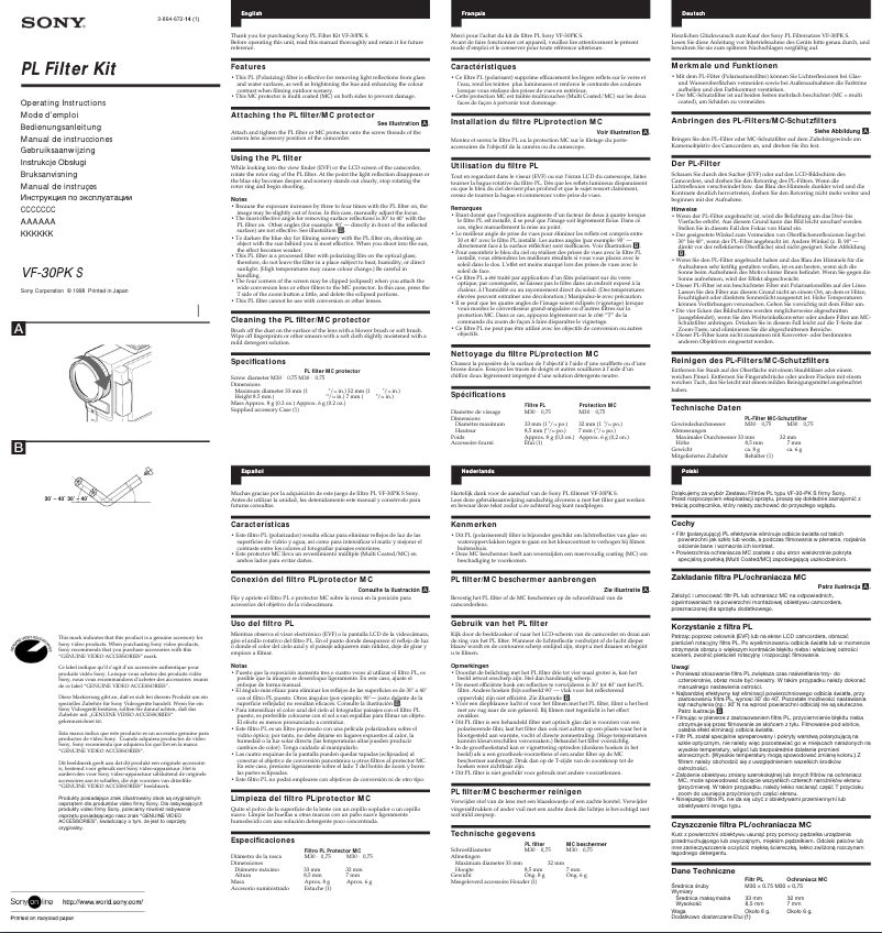 Image de la première page du manuel de l'appareil VF-30PK S