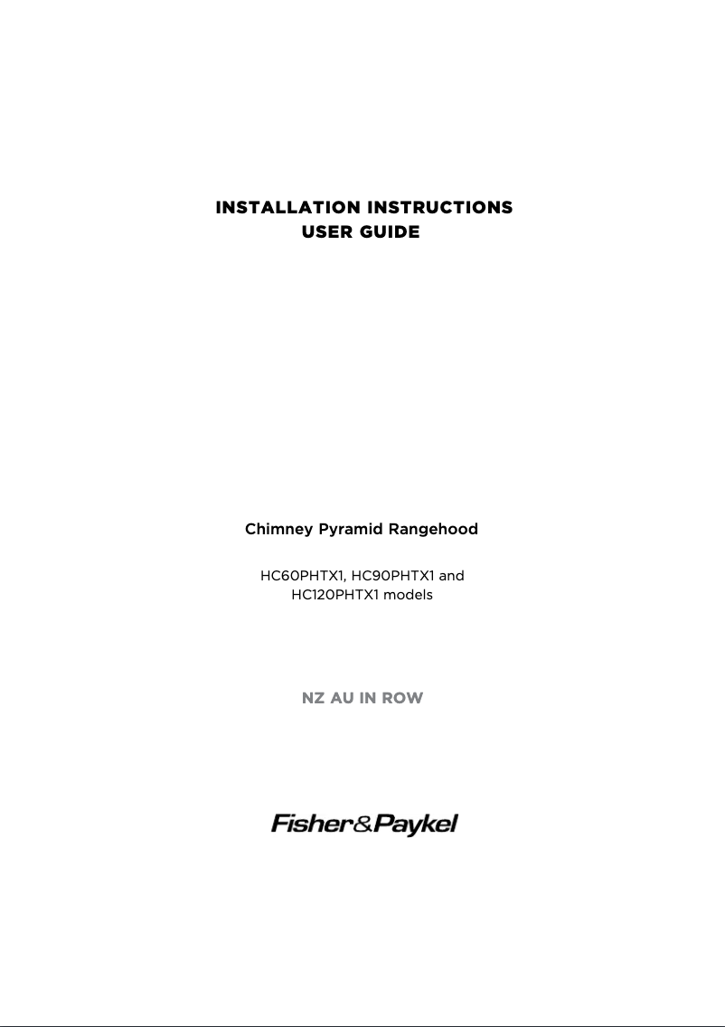 Page n°1 - Manuel utilisateur Fisher & Paykel HC60PHTX1