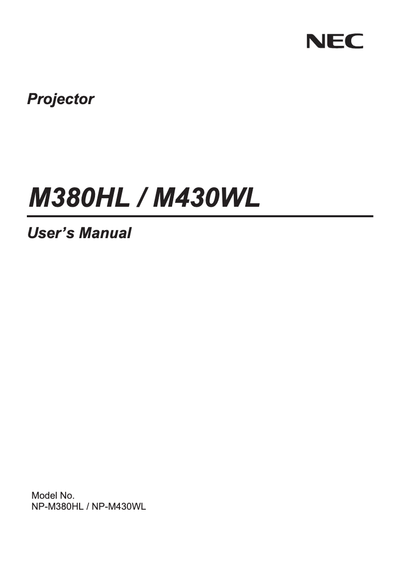 Image de la première page du manuel de l'appareil M380HL