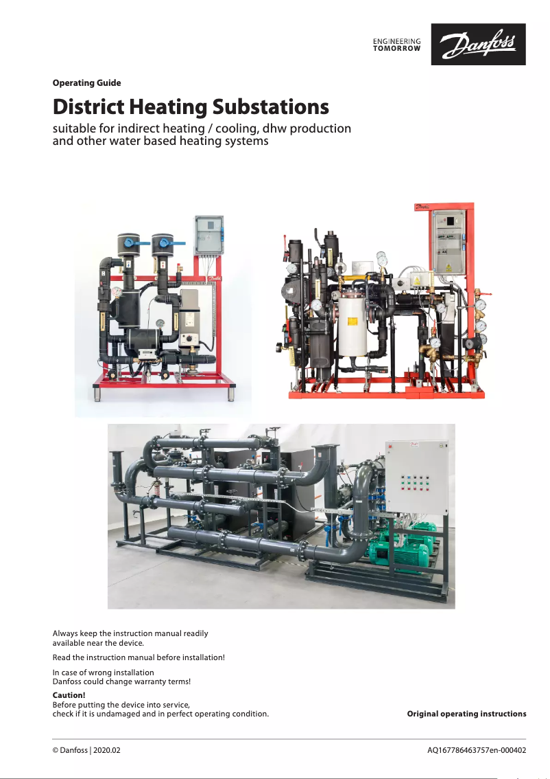 Page 1 de la notice Manuel utilisateur Danfoss District Heating Substations