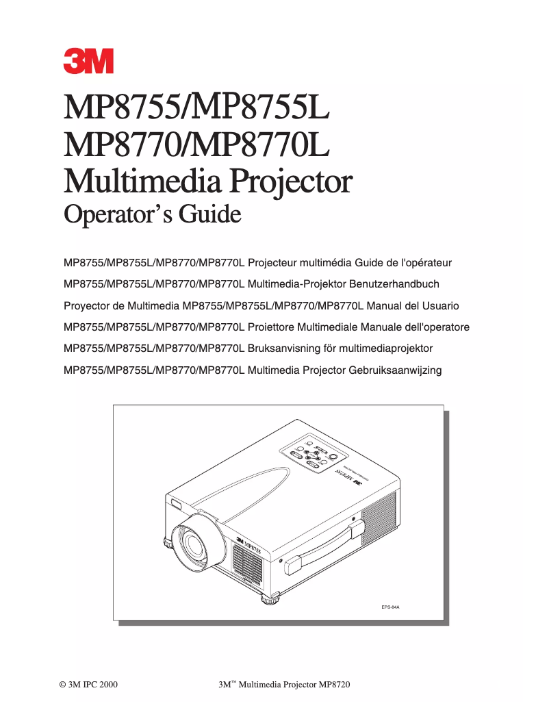 Page n°1 - Manuel utilisateur 3M MP8755L