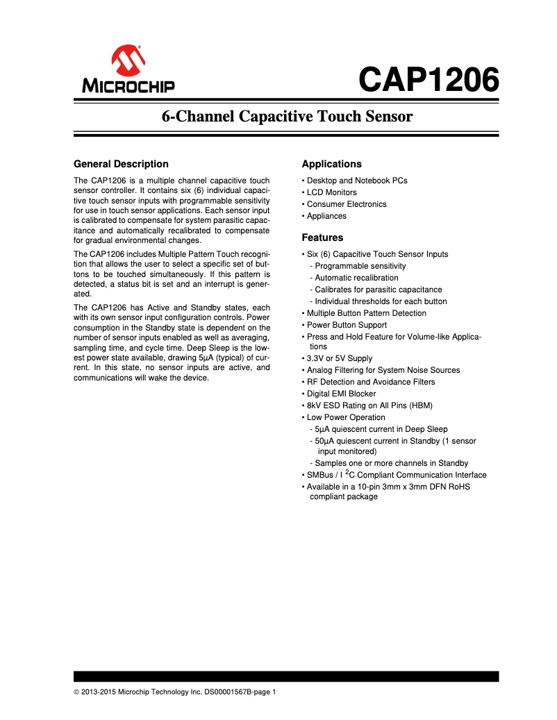 Image de la première page du manuel de l'appareil CAP1206