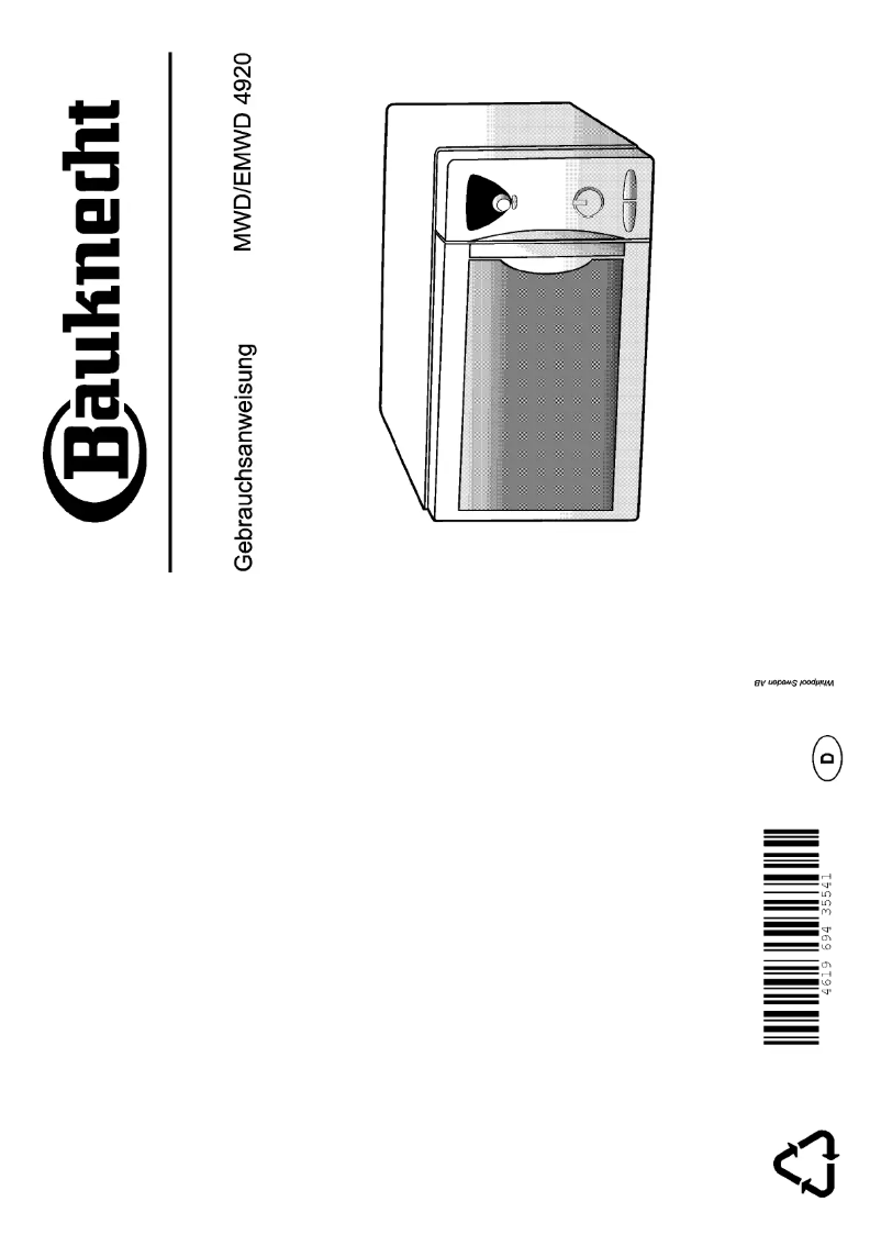 Page 1 de la notice Manuel utilisateur Bauknecht EMWD 4920