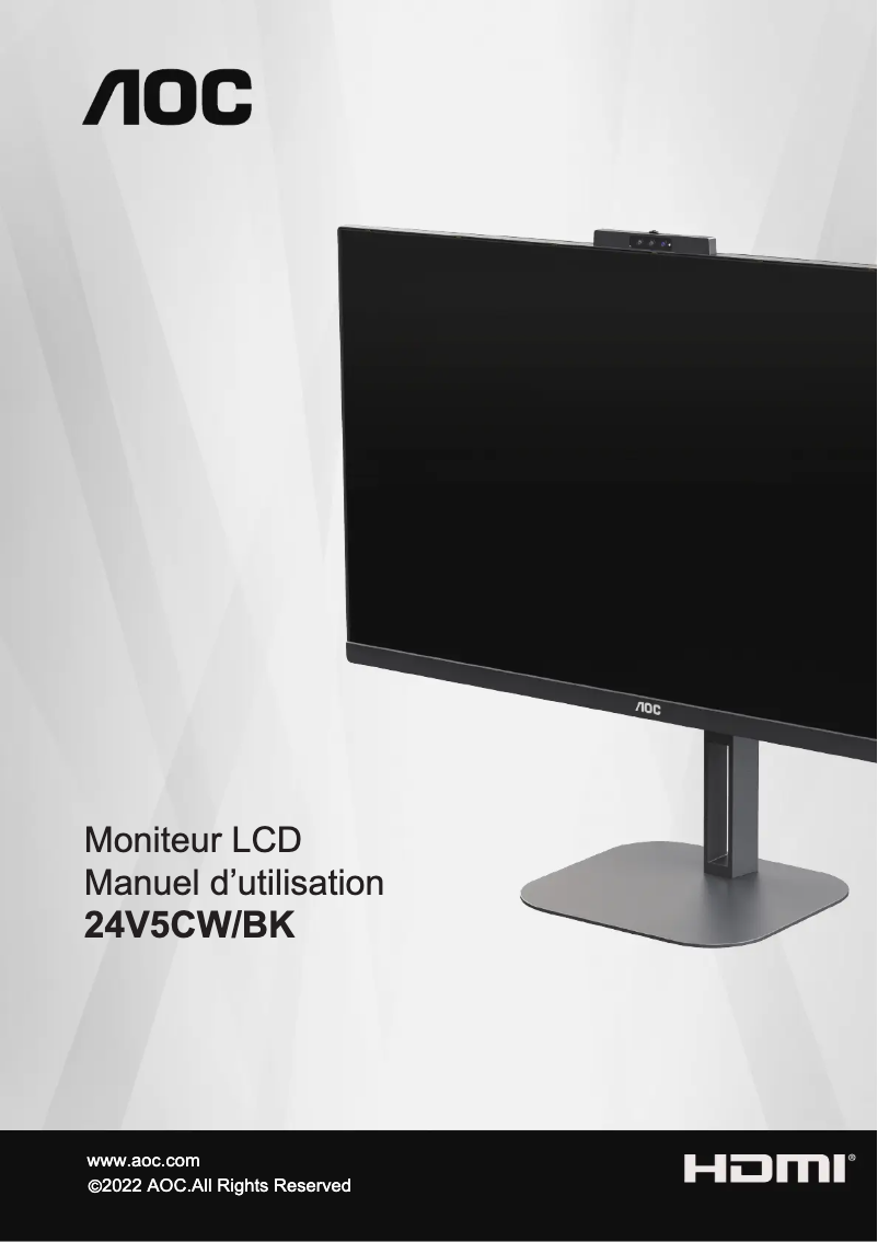 Page 1 de la notice Manuel utilisateur AOC 24V5CW