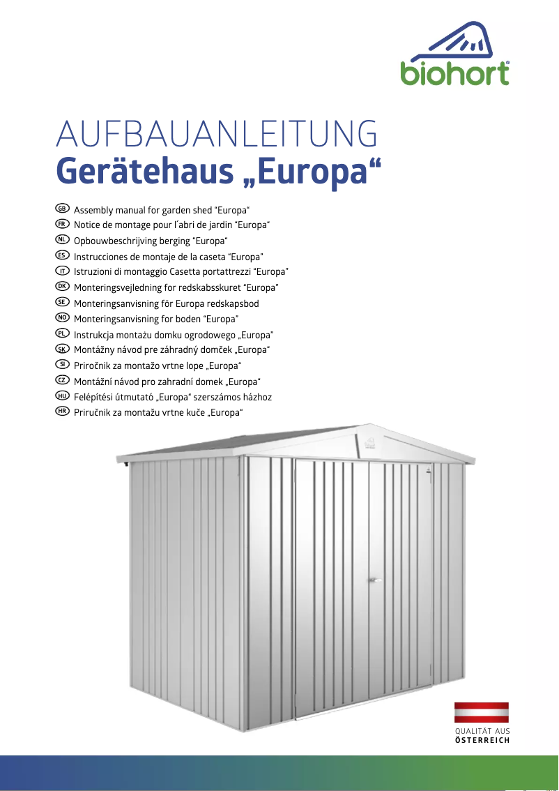 Página 1 del manual Manual de usuario Biohort Europa