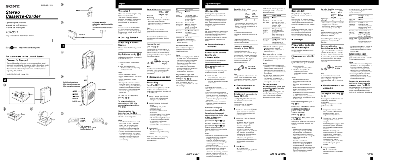 Page 1 de la notice Manuel utilisateur Sony TCS-30D