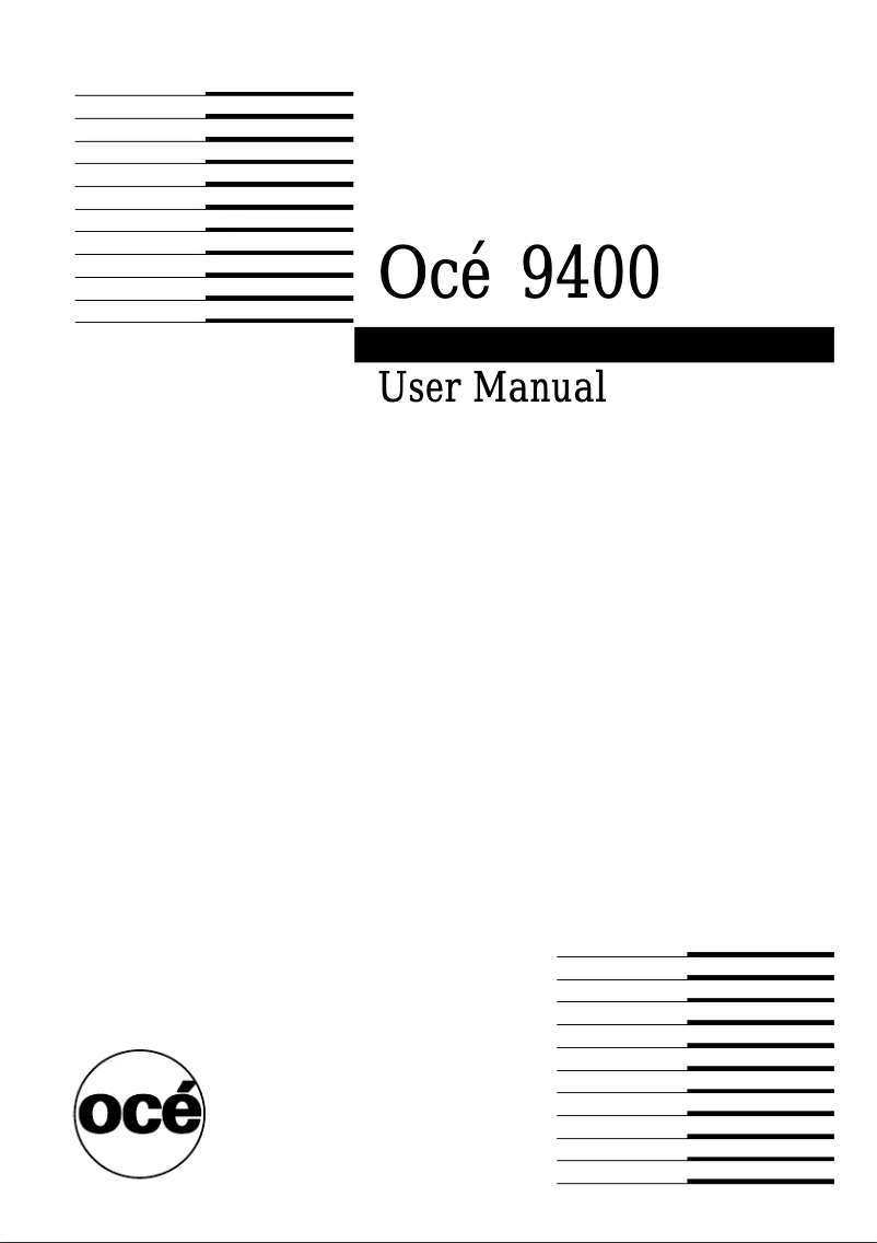 Page n°1 - Manuel utilisateur Océ 9400