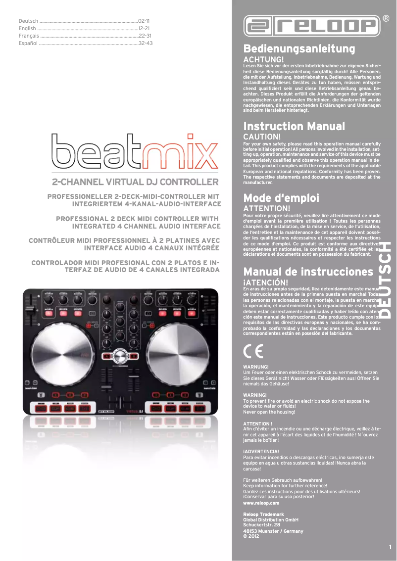Image de la première page du manuel de l'appareil BeatMix