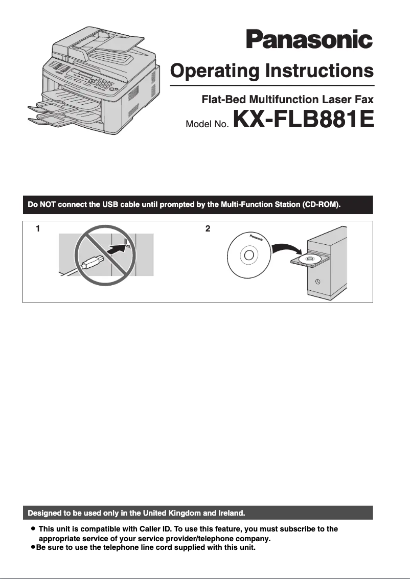 Page 1 de la notice Manuel utilisateur Panasonic KX-FLB881E