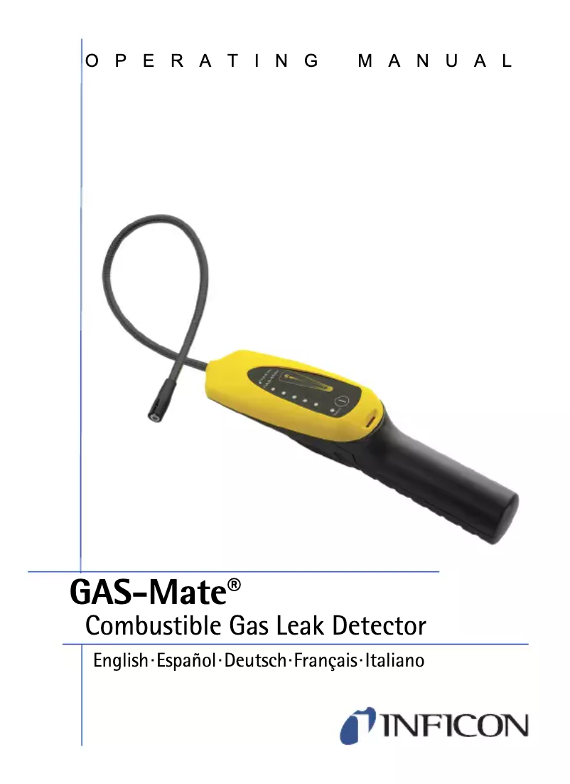 Page n°1 - Manuel utilisateur INFICON GAS-Mate