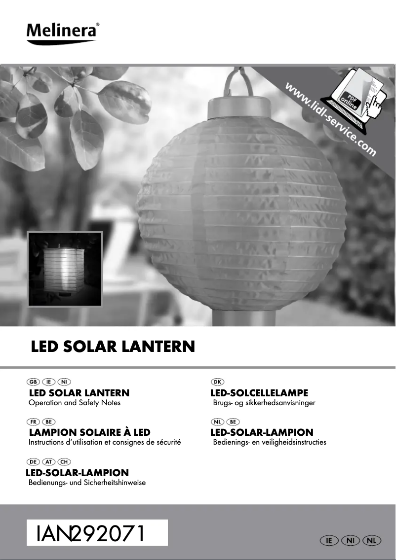 Page n°1 - Manuel utilisateur Melinera IAN 292071