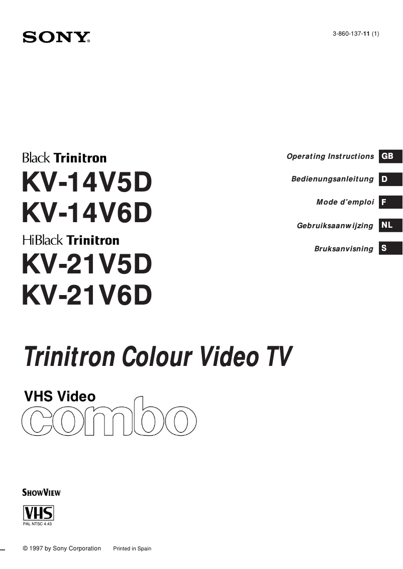 Imagen de la primera página del manual del dispositivo KV-21V5D