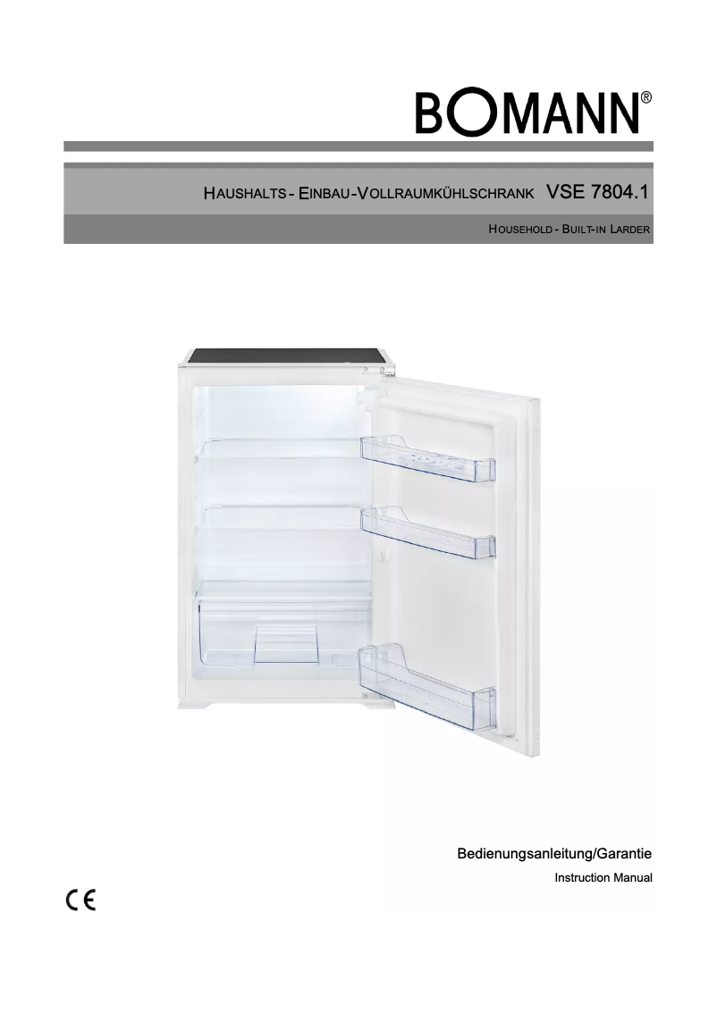 Page 1 de la notice Manuel utilisateur Bomann VSE 7804.1