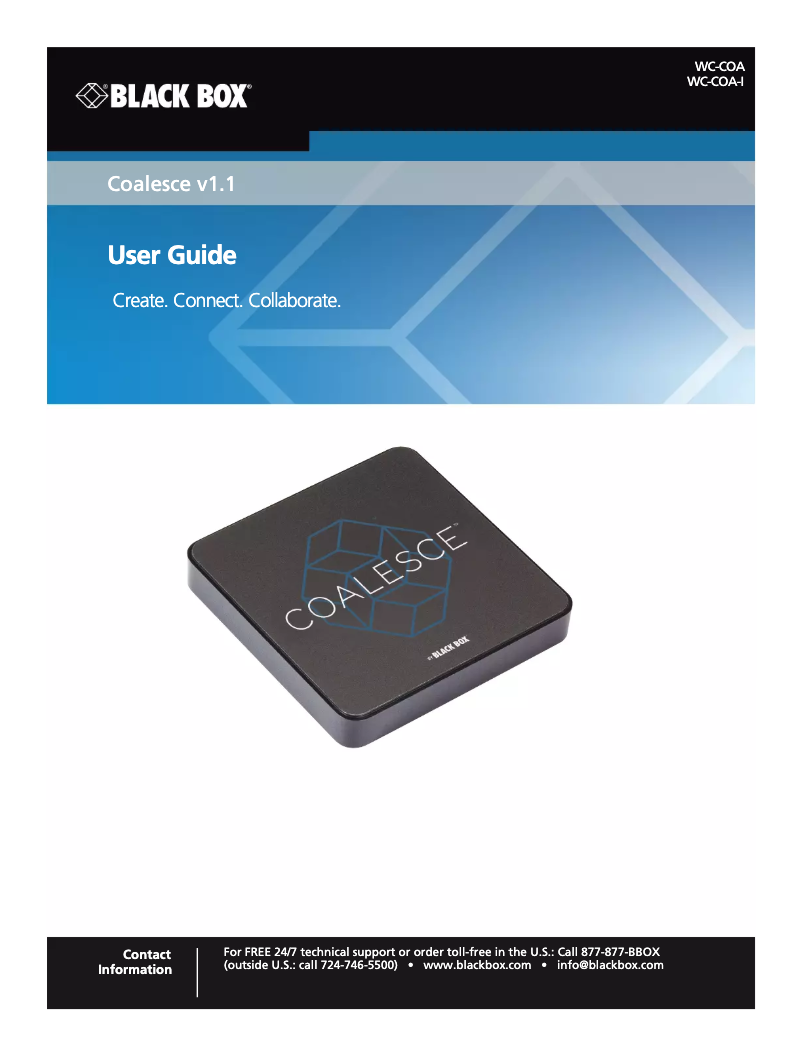 Image de la première page du manuel de l'appareil Coalesce WC-COA-MPE