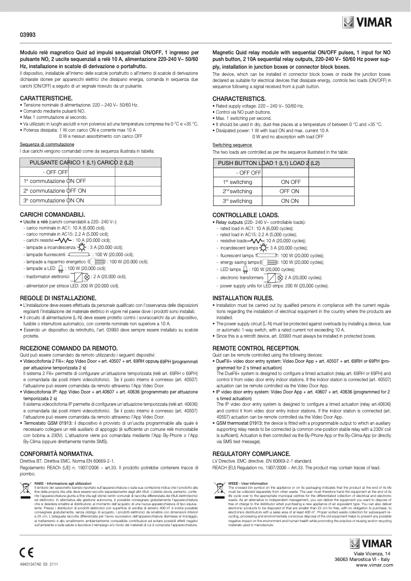 Image de la première page du manuel de l'appareil 03993