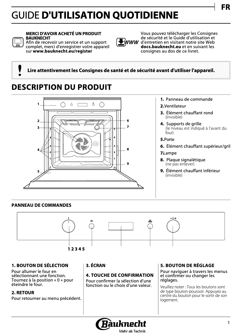 Image de la première page du manuel de l'appareil BIK7 EH8VS PT