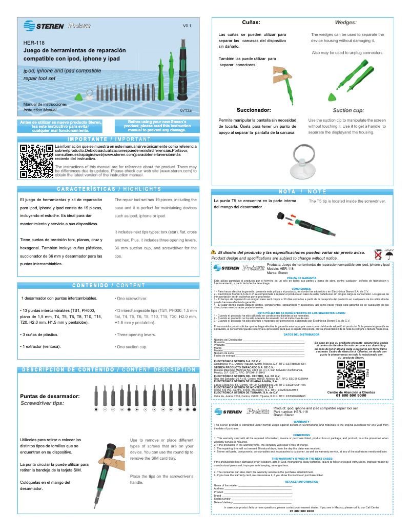 Page n°1 - Manuel utilisateur Steren HER-118