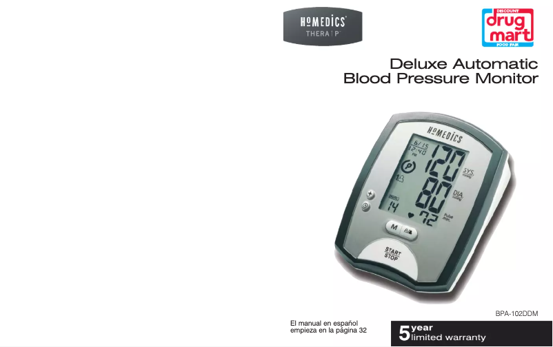 Page 1 de la notice Manuel utilisateur Homedics BPA-102DDM