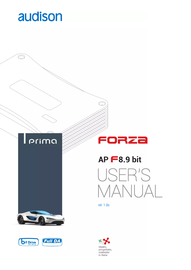 Page 1 de la notice Fiche technique Audison Prima AP F8.9 bit
