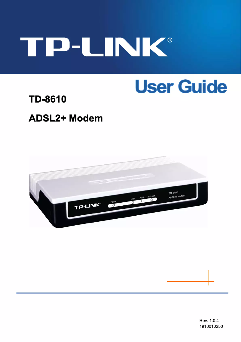Page 1 de la notice Manuel utilisateur TP-Link TD-8610