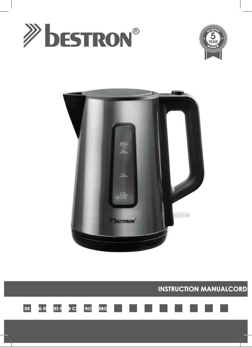 Page 1 de la notice Manuel utilisateur Bestron AWK1000