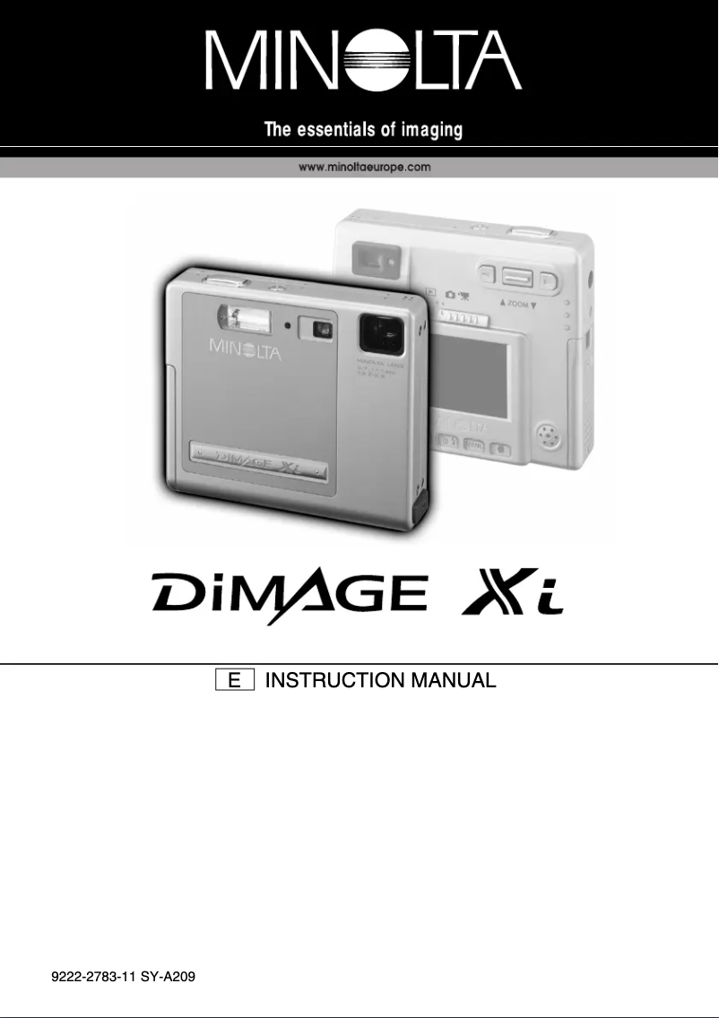 Image de la première page du manuel de l'appareil Dimage Xi