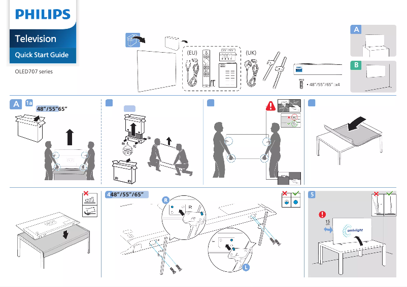 Image de la première page du manuel de l'appareil 55OLED707