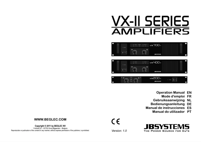 Page n°1 - Manuel utilisateur JB systems VX700 II