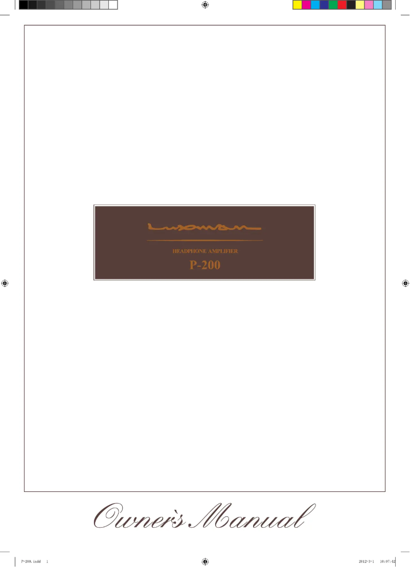 Page 1 de la notice Manuel utilisateur Luxman P-200