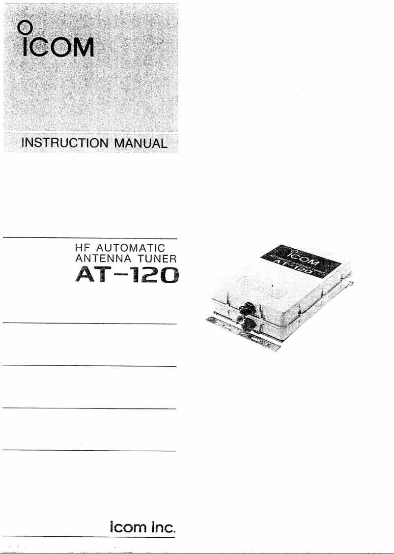 Page n°1 - Manuel utilisateur ICOM AT-120