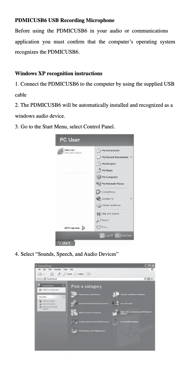 Page 1 de la notice Manuel utilisateur Pyle PDMICUSB6