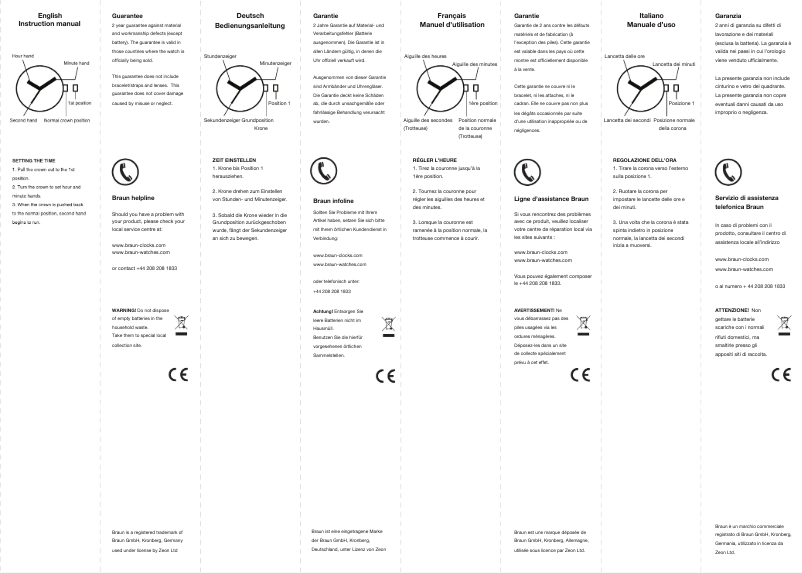 Page 1 de la notice Manuel utilisateur Braun BN0011