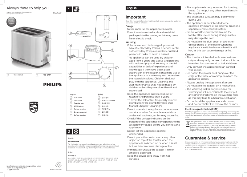 Page 1 de la notice Manuel utilisateur Philips Daily Collection HD2599
