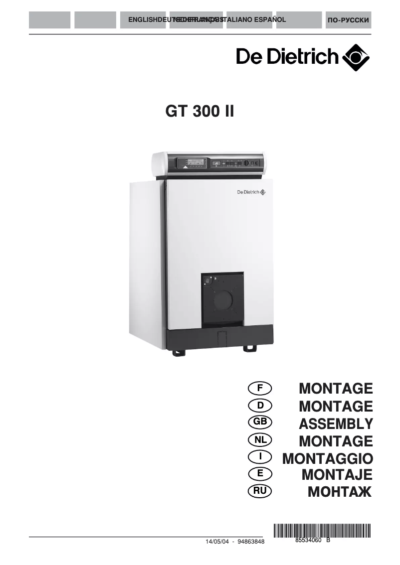 Page 1 de la notice Manuel utilisateur De Dietrich GT 300 II