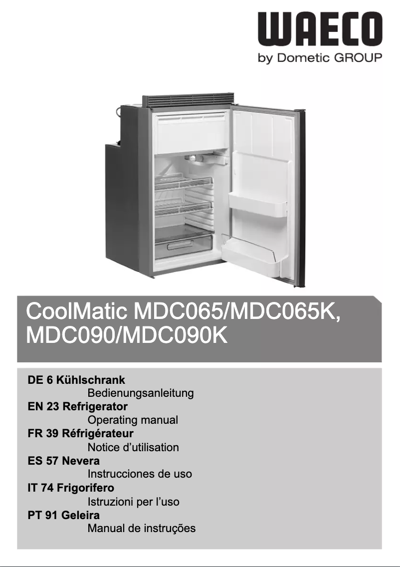 Page 1 de la notice Manuel utilisateur Waeco CoolMatic MDC 65K