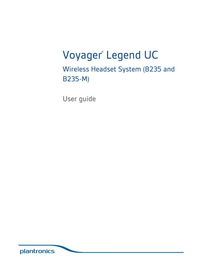 Image de la première page du manuel de l'appareil Voyager Legend UC B235