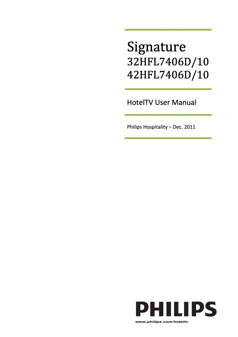 Image de la première page du manuel de l'appareil 32HFL7406D
