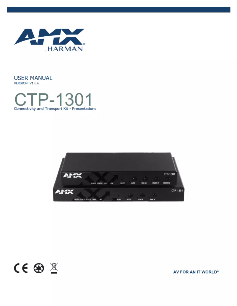 Page 1 de la notice Manuel utilisateur AMX CTP-1301